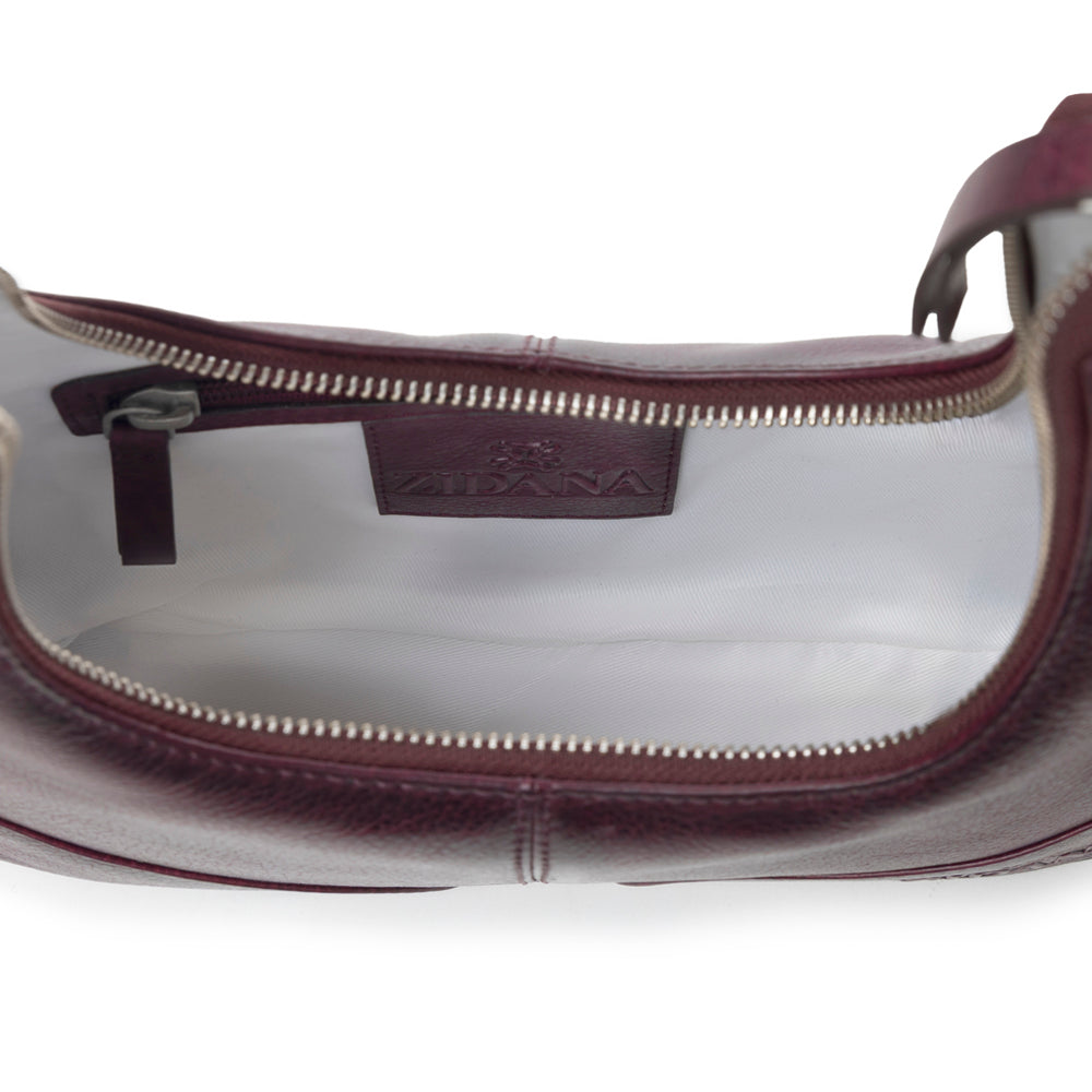 Myra Zidana Winchester Loop Veg Tanned Leather Shoulder Bag in Saddle Rose