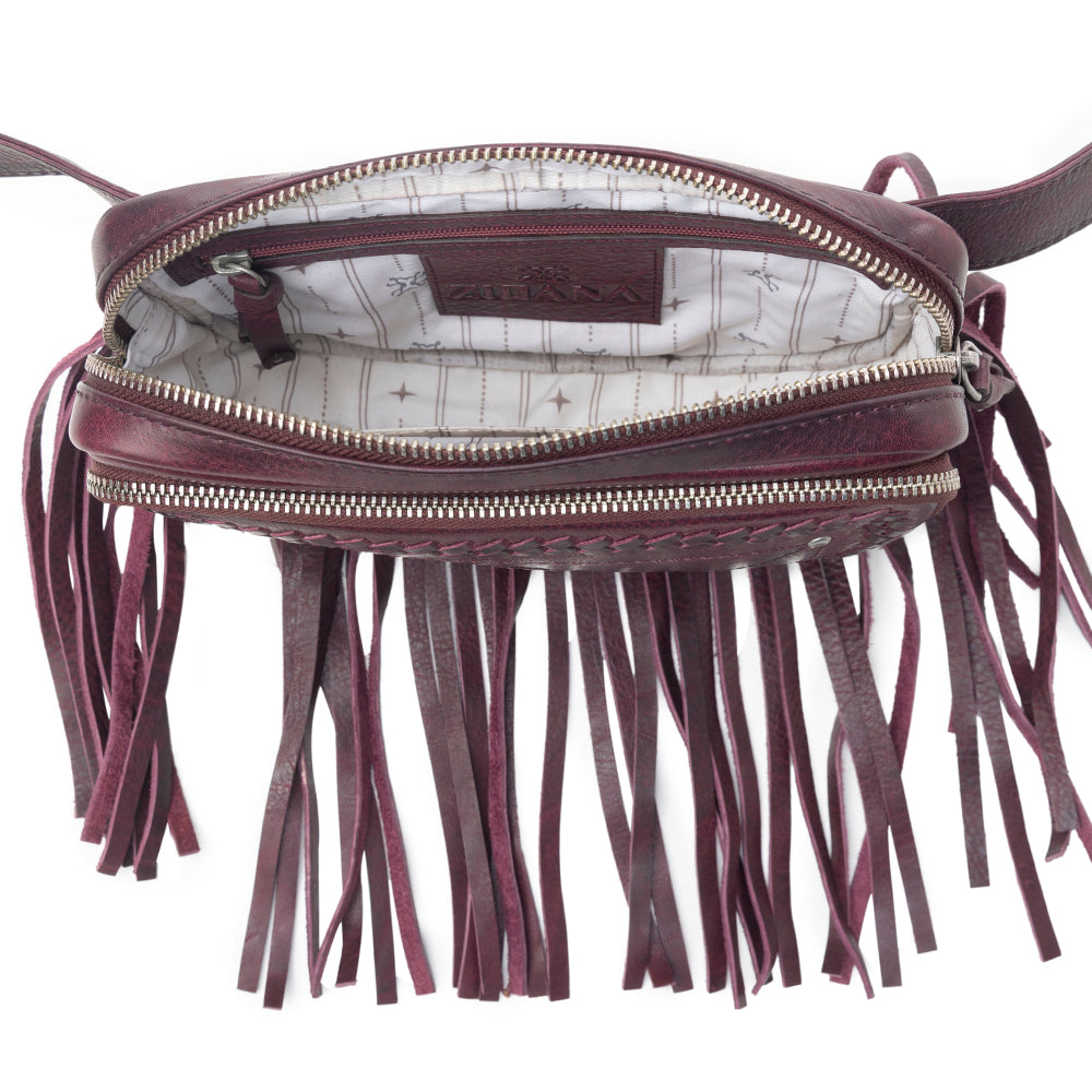 Zidana Stormy Trails Fringed Veg Tanned Leather Bag Variant Combo