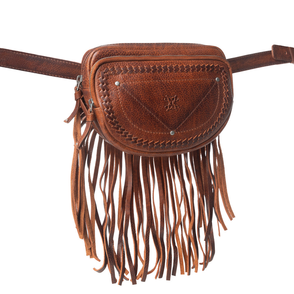 Zidana Stormy Trails Fringed Veg Tanned Leather Bag Variant Combo