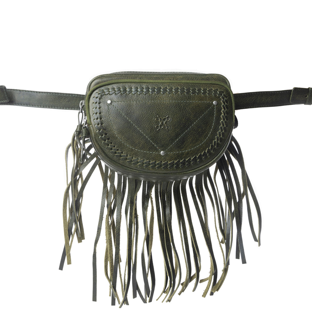 Zidana Stormy Trails Fringed Veg Tanned Leather Bag Variant Combo