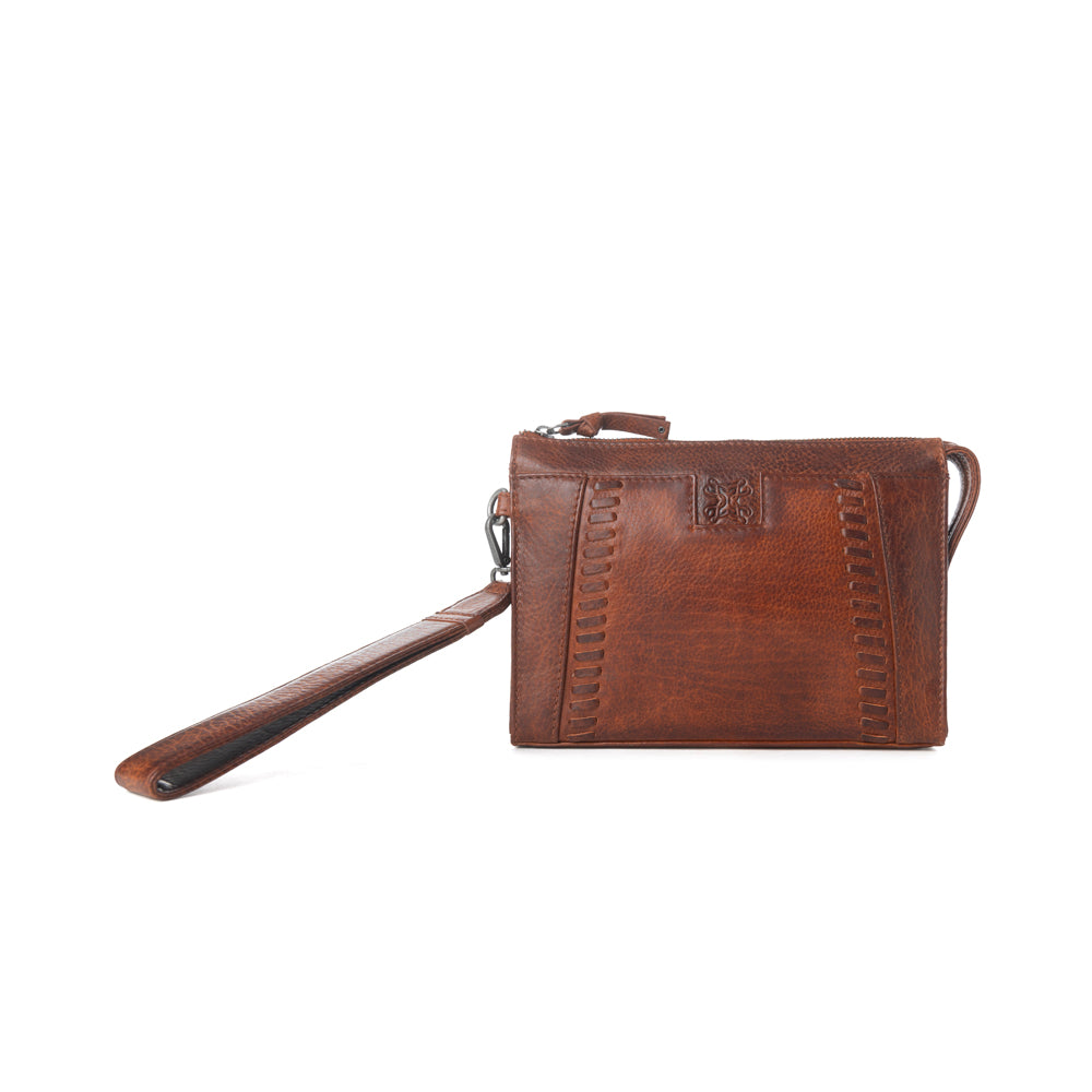 Zidana Bandera Ridge Veg Tanned Leather Wristlet Variant Combo