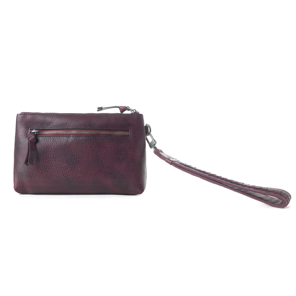 Zidana Ethel Mini Veg Tanned Leather Wristlet Variant Combo