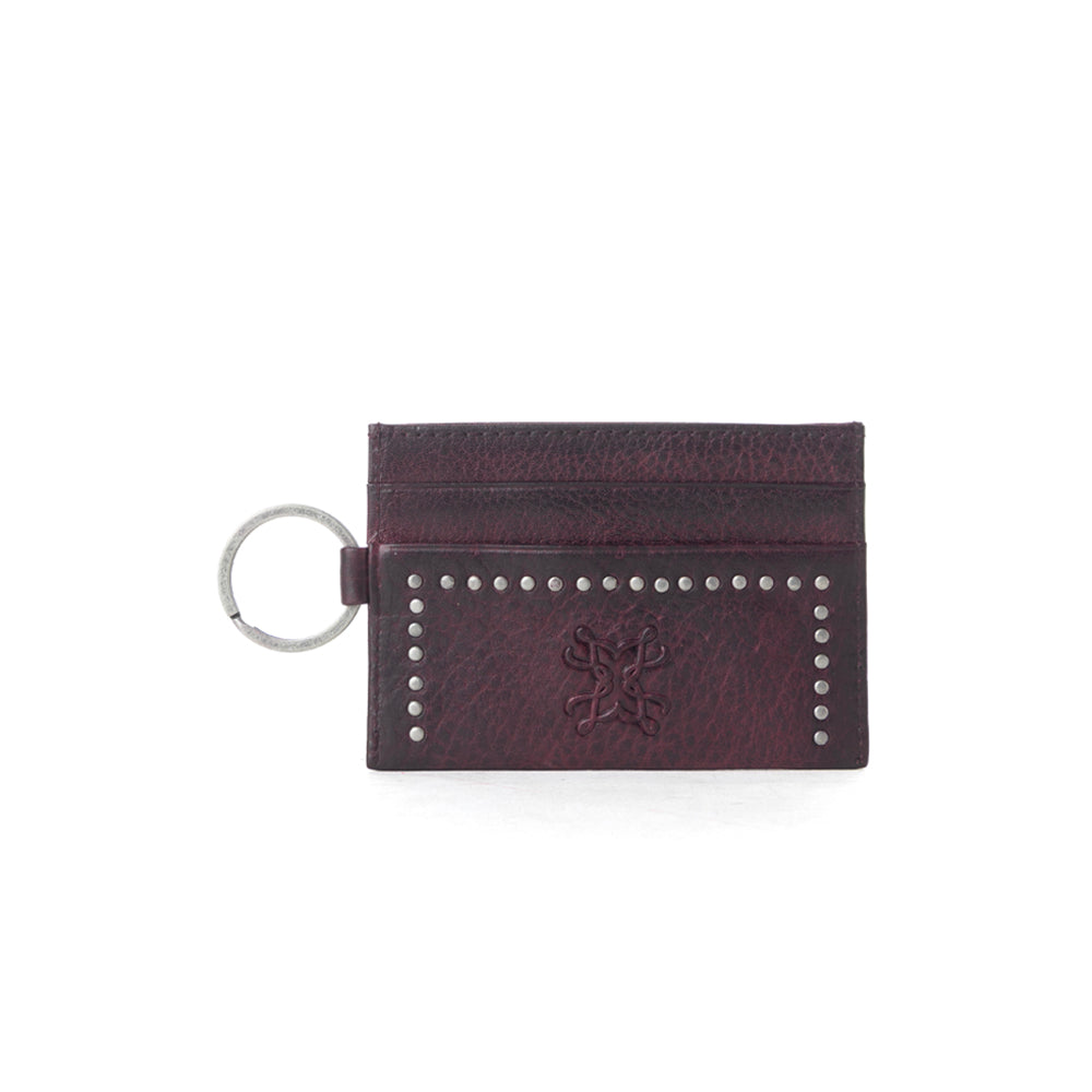 Myra Zidana Steelhoof Studded Veg Tanned Leather Wallet in Sienna Plum