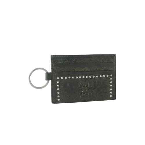 Myra Zidana Steelhoof Studded Veg Tanned Leather Wallet in Ranch Pine