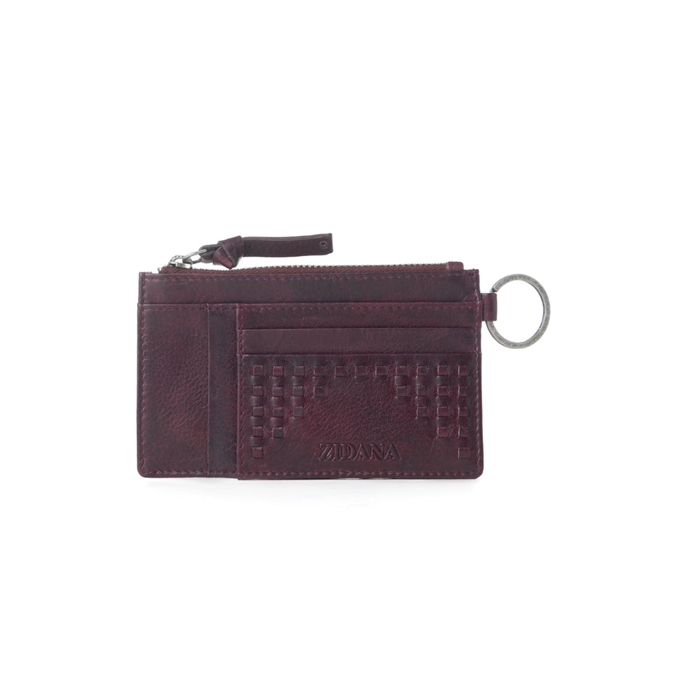 Zidana Vino Braided Veg Tanned Leather Wallet Variant Combo