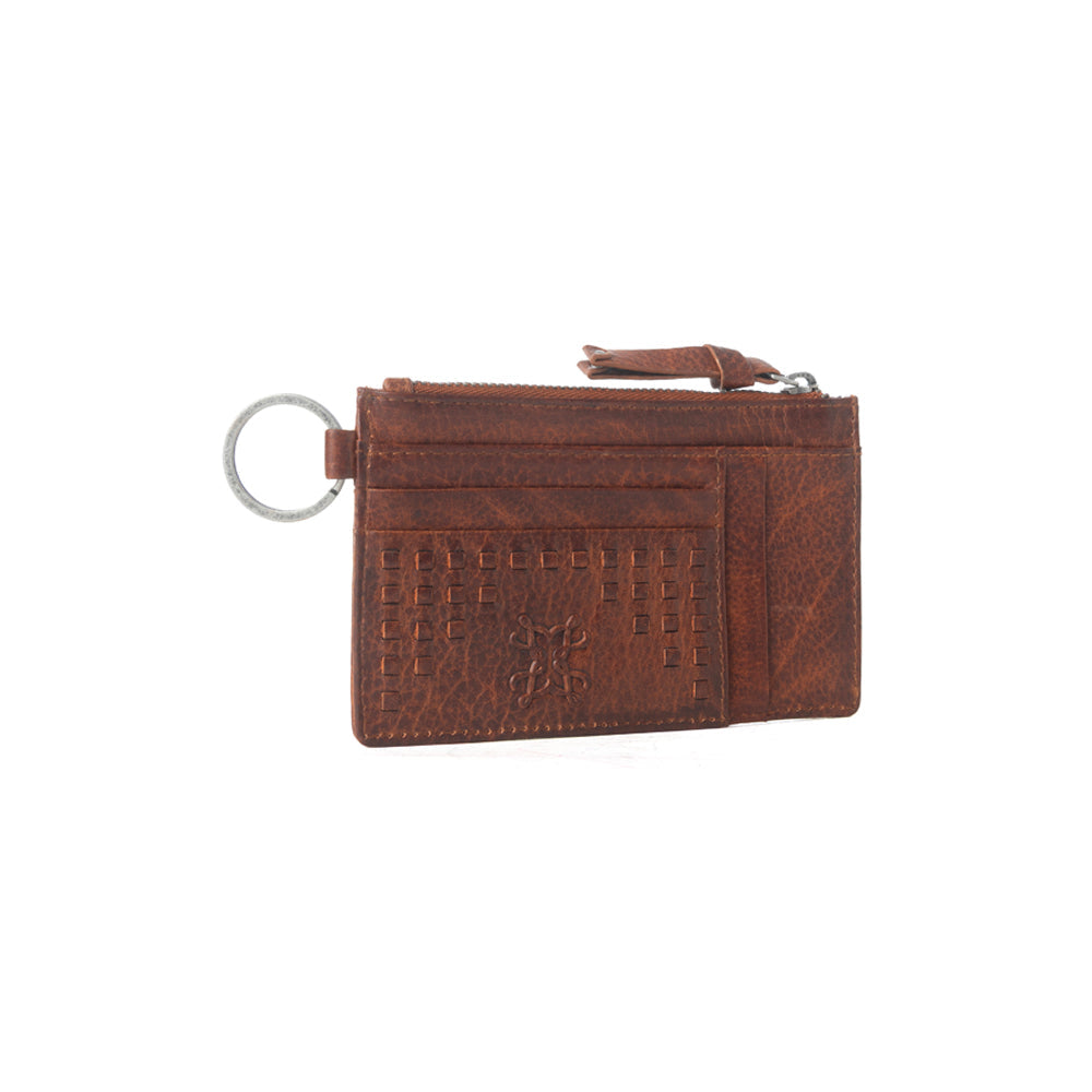 Myra Zidana Vino Braided Veg Tanned Leather Wallet in Chestnut Shine