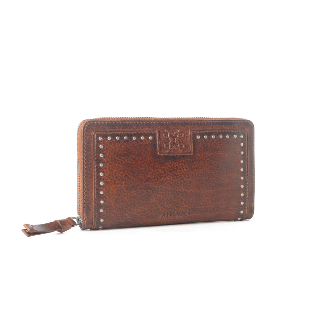 Zidana Astra Studded Veg Tanned Leather Wallet Variant Combo