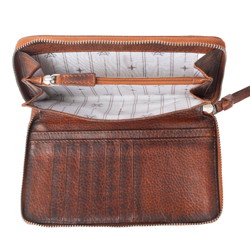 Zidana Astra Studded Veg Tanned Leather Wallet Variant Combo