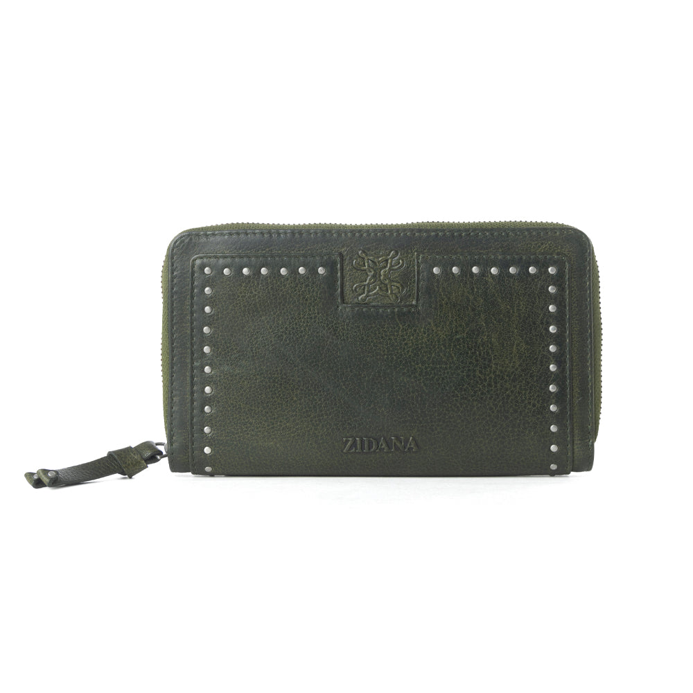 Zidana Astra Studded Veg Tanned Leather Wallet Variant Combo