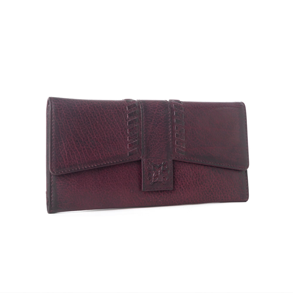 Myra Zidana Santa Fe Woven Veg Tanned Leather Wallet in Twilight Berry