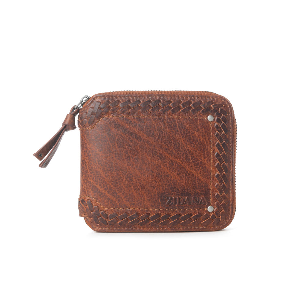 Zidana Dante Men's Veg Tanned Leather Wallet in Sierra Copper