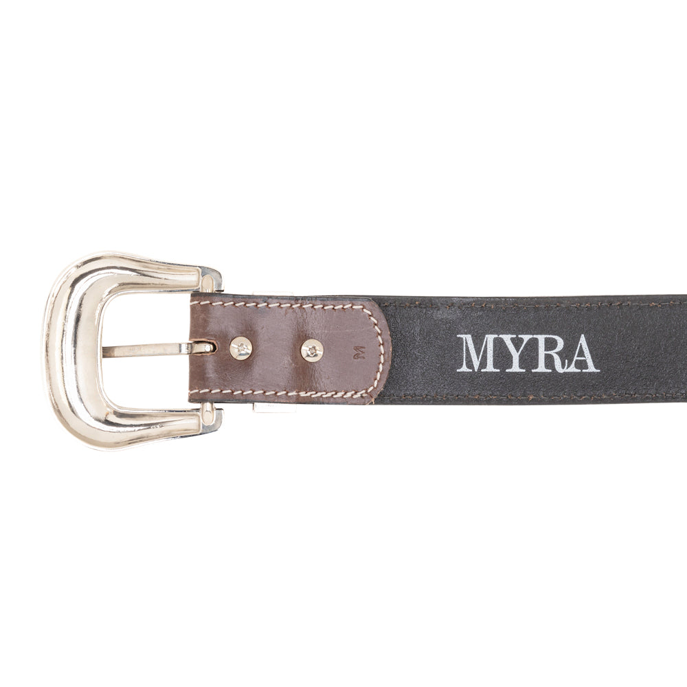 Rosabelle Handtooled Leather Belt for Women in Chestnut