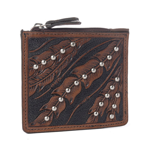 Briar Creek Handtooled Leather Credit Card Holder in Heritage Brown