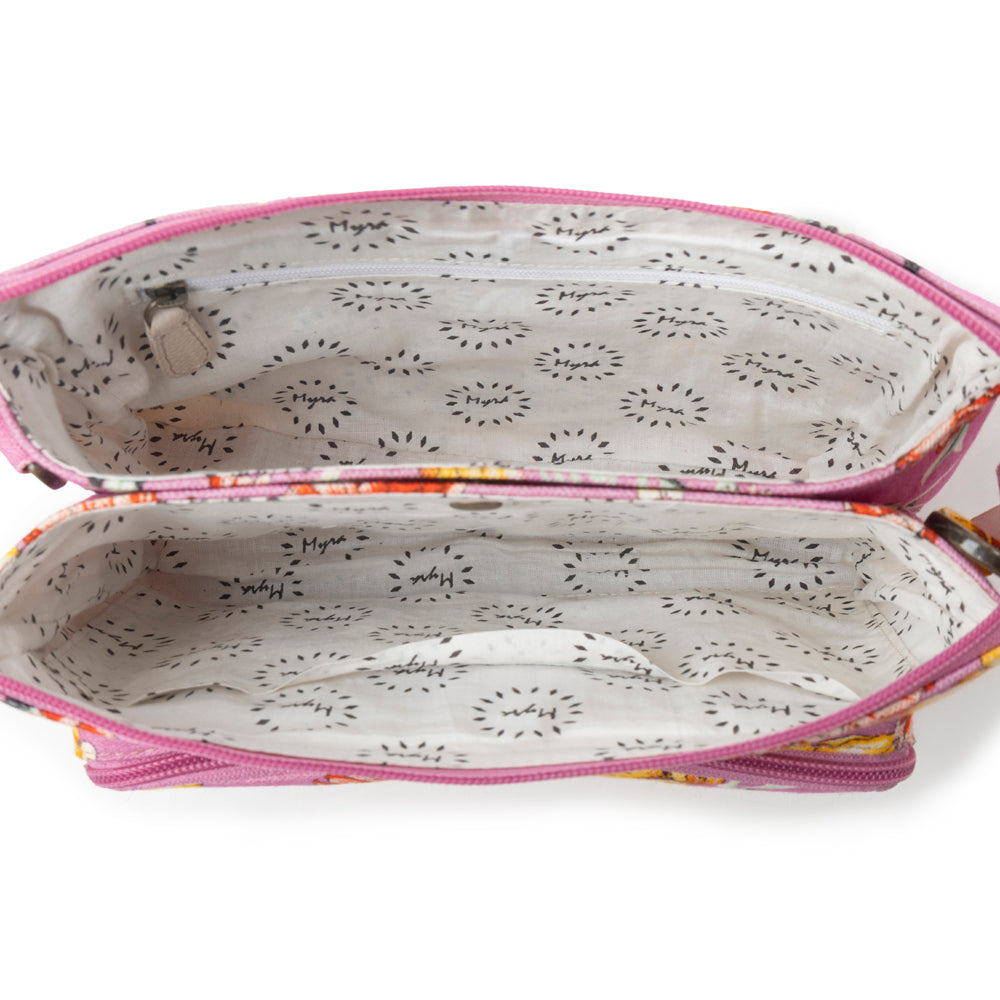 Myra Florabelle Crossbody Bag in Peach Summer