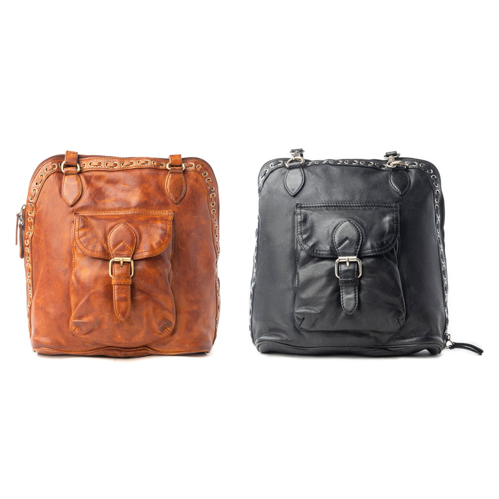 Hearthfire Buckled Genuine Leather Bag Variant Combo