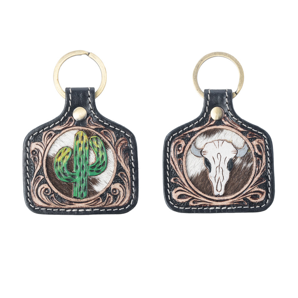 Dusthorn Relic Handtooled Leather Keyfob Variant Combo