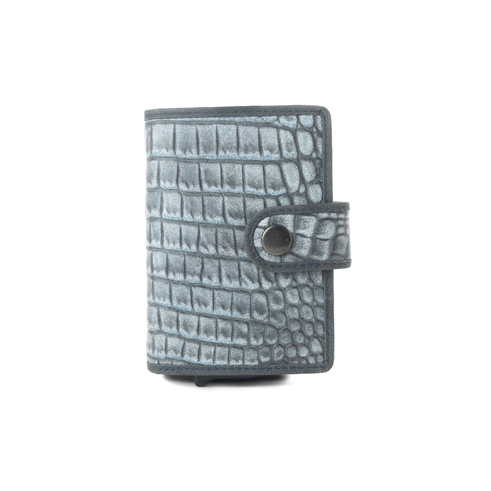 Myra Silver Creek Leather Credit Card Holder in Ashen Grey