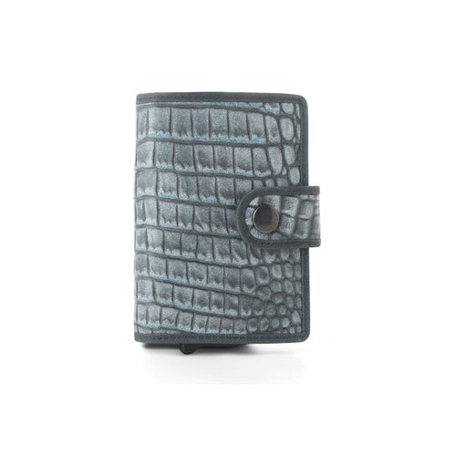 Myra Silver Creek Leather Credit Card Holder in Ashen Grey