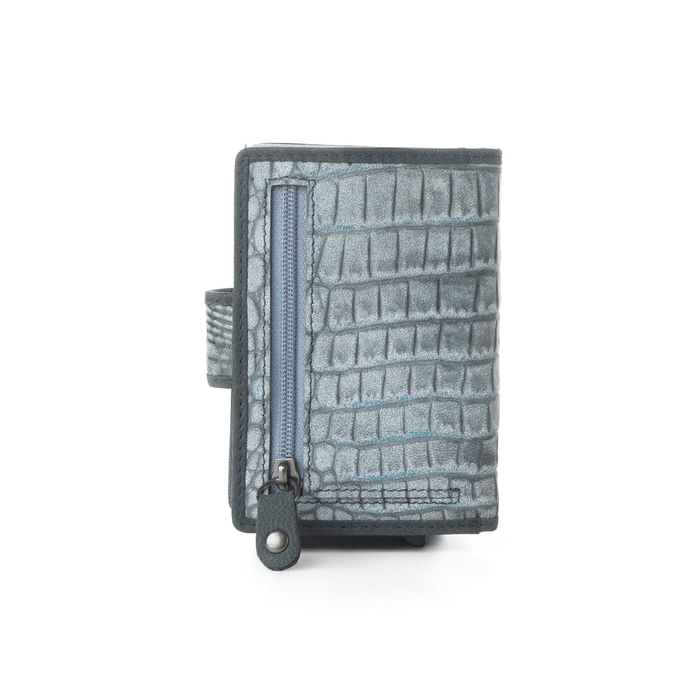 Myra Silver Creek Leather Credit Card Holder in Ashen Grey