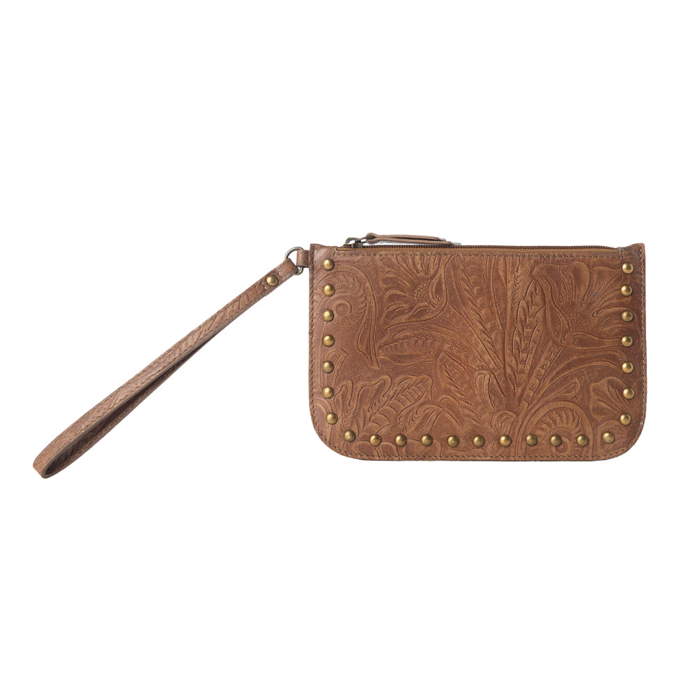 Petalwild Western Wallet for Women in tan with embossed detail