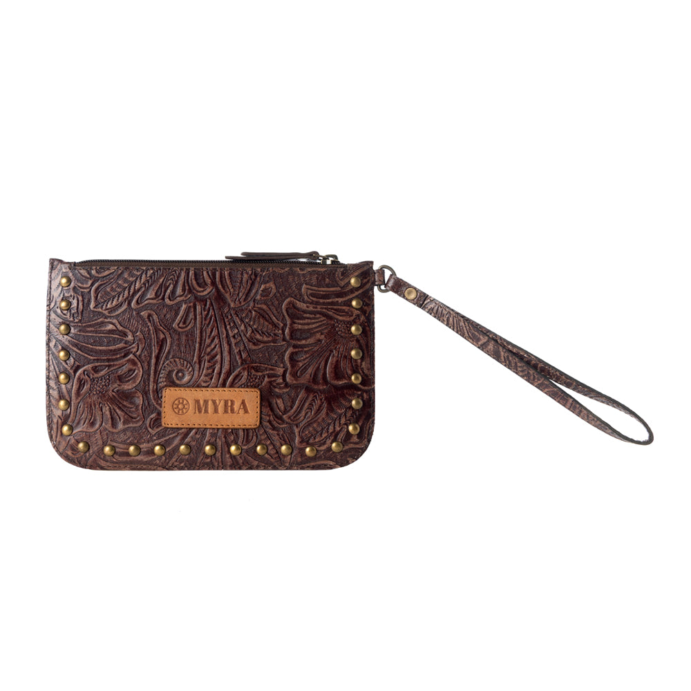 Petalwild Western Wallet for Women in brown with embossed detail