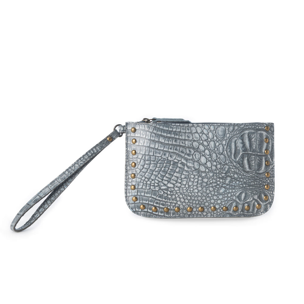 Petalwild Western Wallet for Women in blue sage with embossed detail