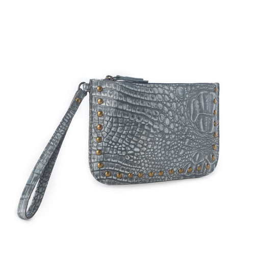 Petalwild Western Wallet for Women in blue sage with embossed detail