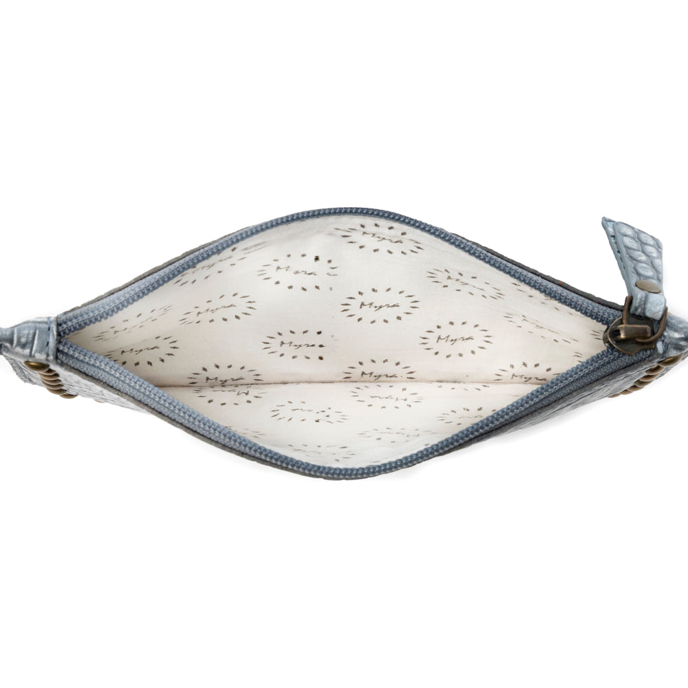 Petalwild Western Wallet for Women in blue sage with embossed detail