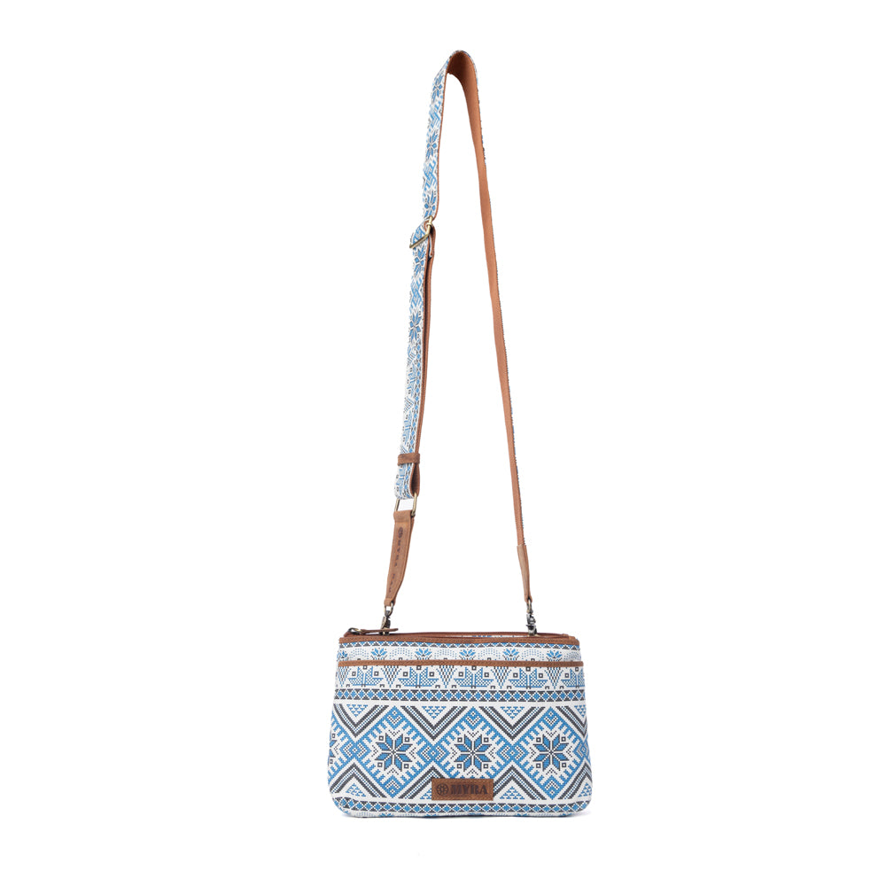 Tribal Hollow Cotton & Leather Crossbody Bag Variant Combo