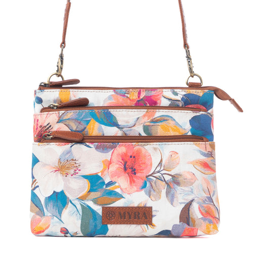 Maple Ridge Cotton & Leather Crossbody Bag in Painted Ivory