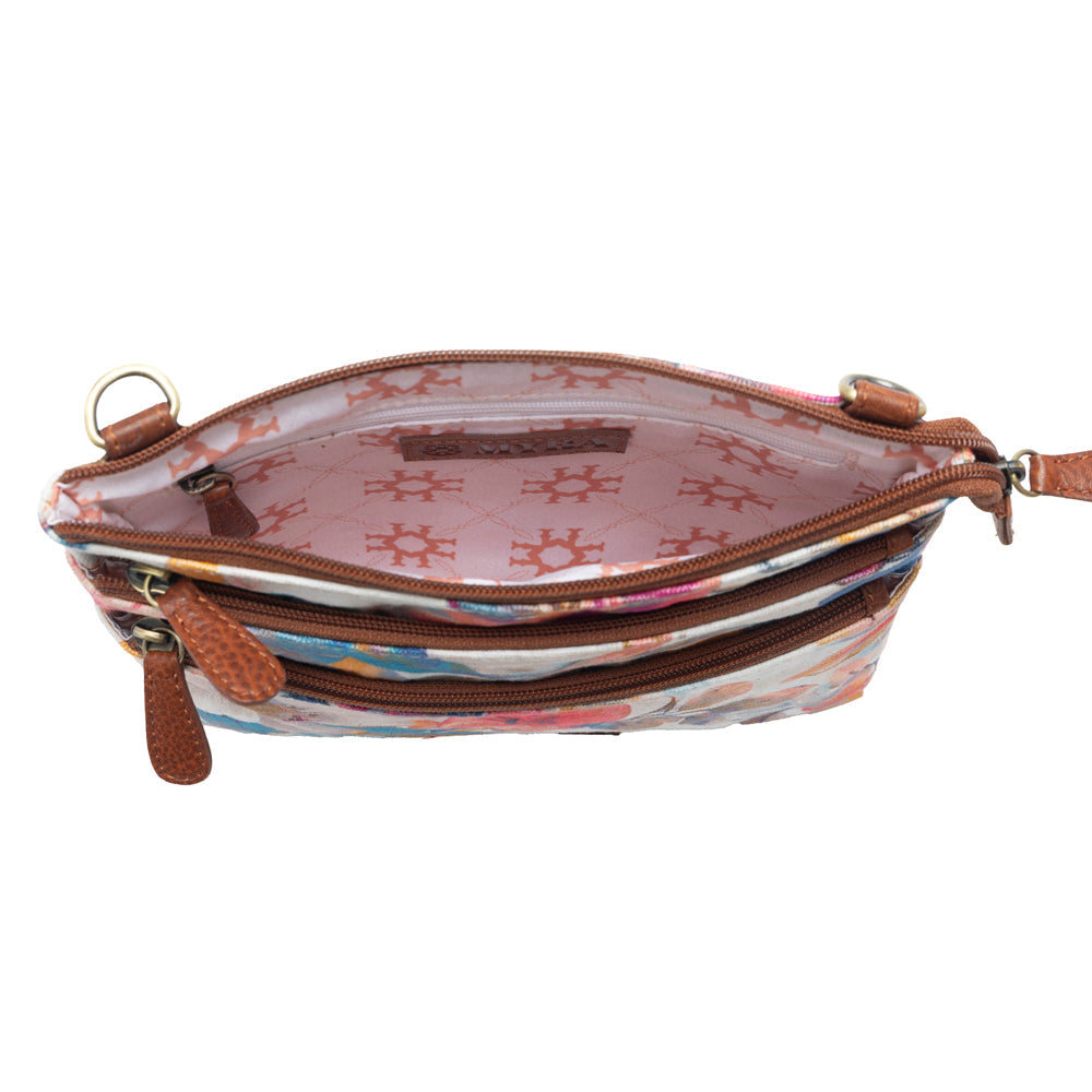 Maple Ridge Cotton & Leather Crossbody Bag in Painted Ivory