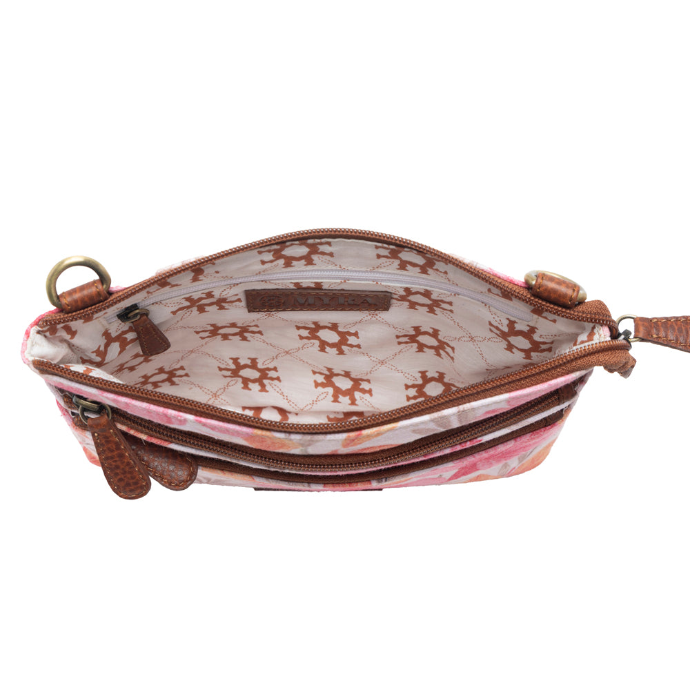 Maple Ridge Cotton & Leather Crossbody Bag in Rose Petal