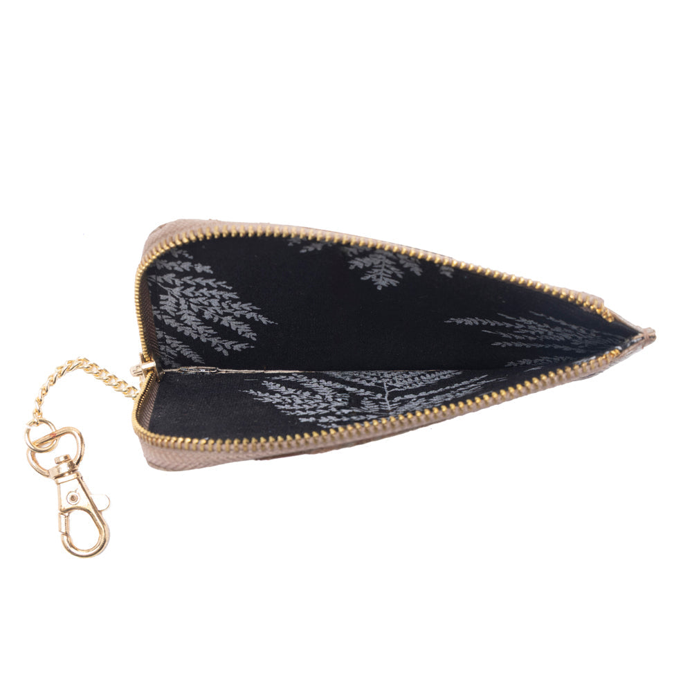 Summer Grove Embossed Leather Credit Card Holder in Desert Taupe
