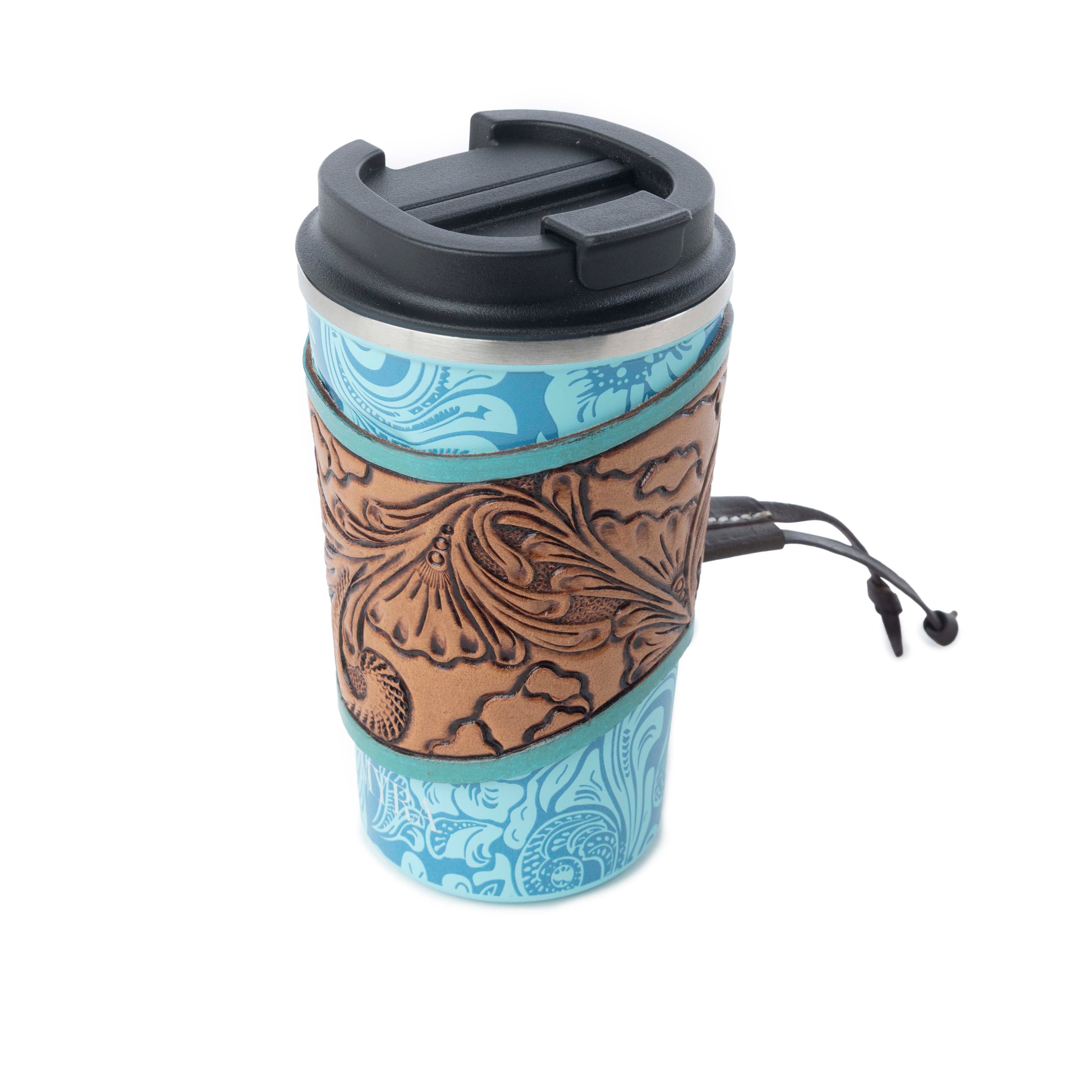 Western Trail Brew Stainless Steel Mug in Turquoise