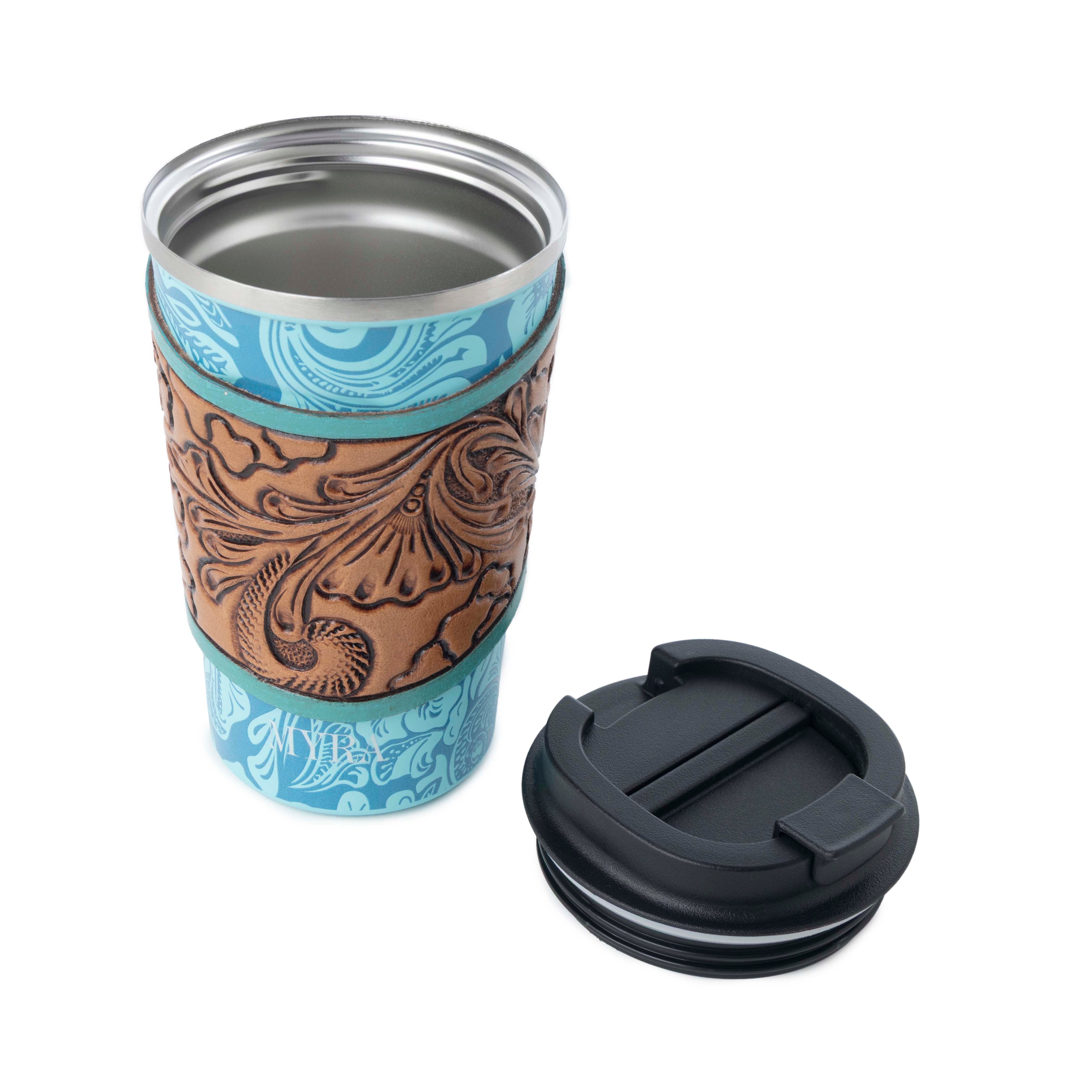 Western Trail Brew Stainless Steel Mug in Turquoise