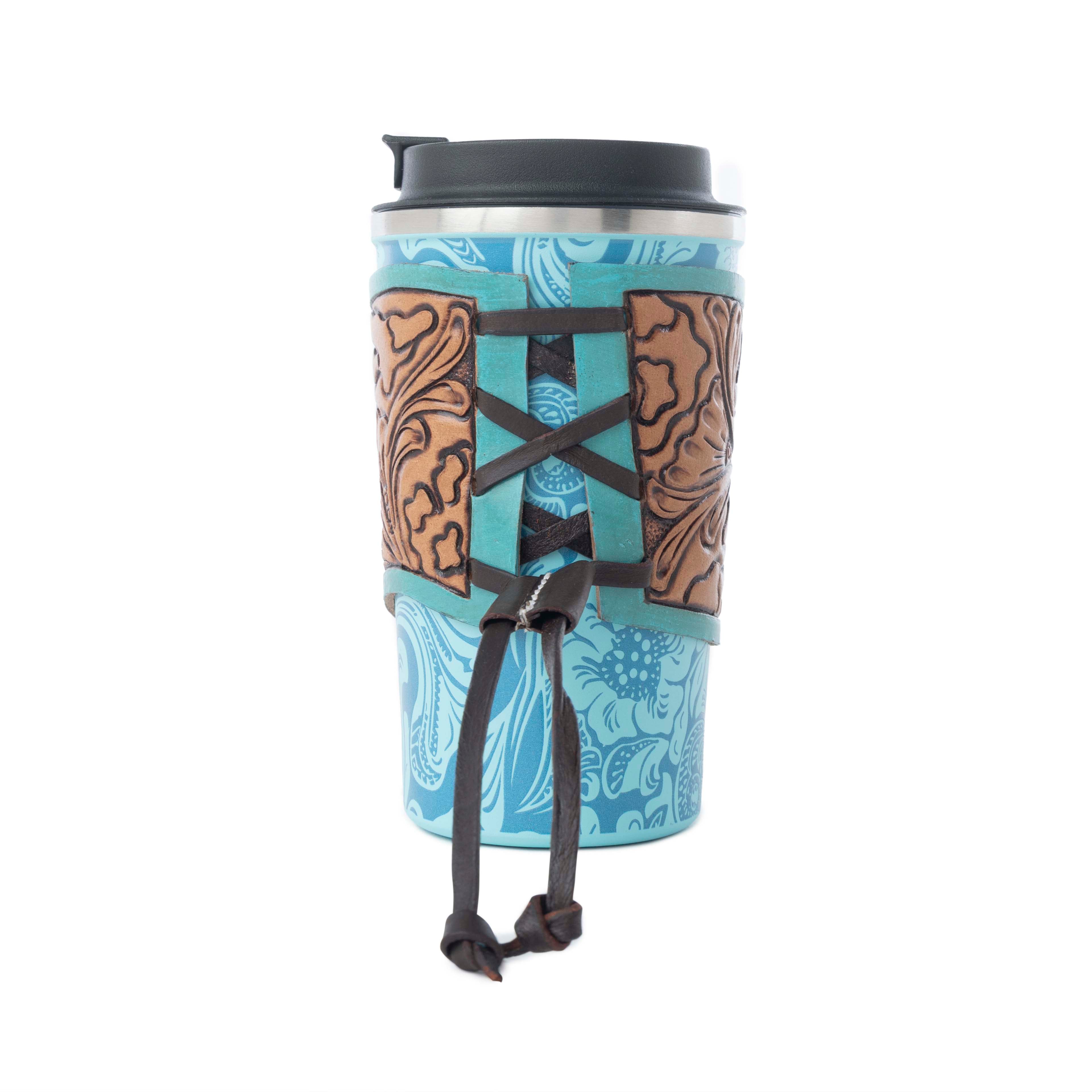Western Trail Brew Stainless Steel Mug in Turquoise