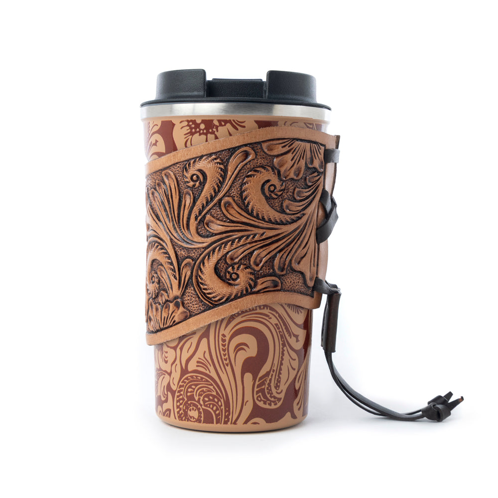 Western Trail Brew Stainless Steel Mug in Brown Baroque