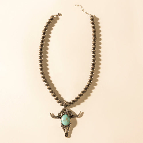 Stone & Horn Chain in Ash Beads