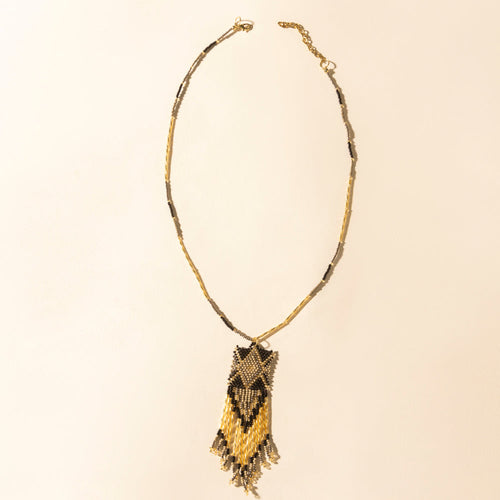 Sun Strung Beaded Necklace in Brown