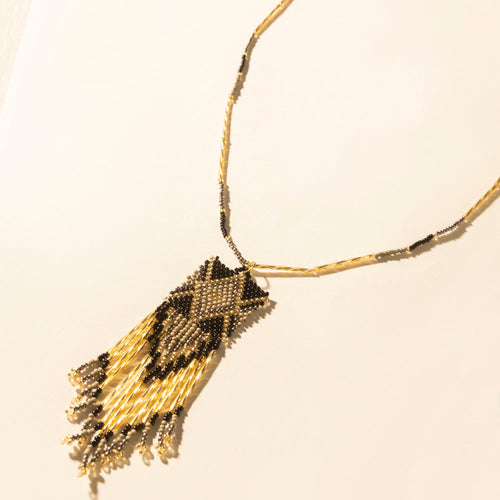 Sun Strung Beaded Necklace in Brown