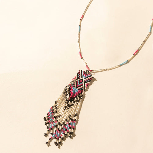 Sky and Coral in necklace in Turquoise
