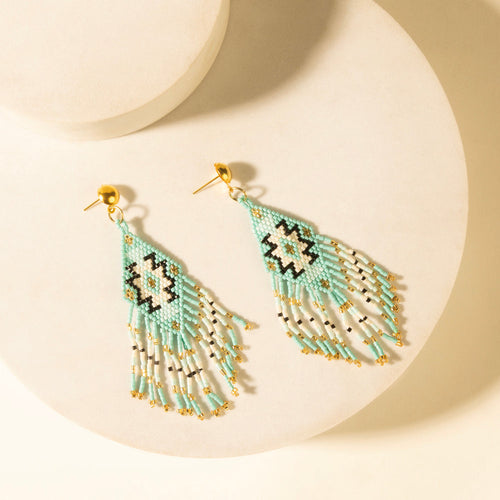 Starfall Fringe Earrings in Turquoise