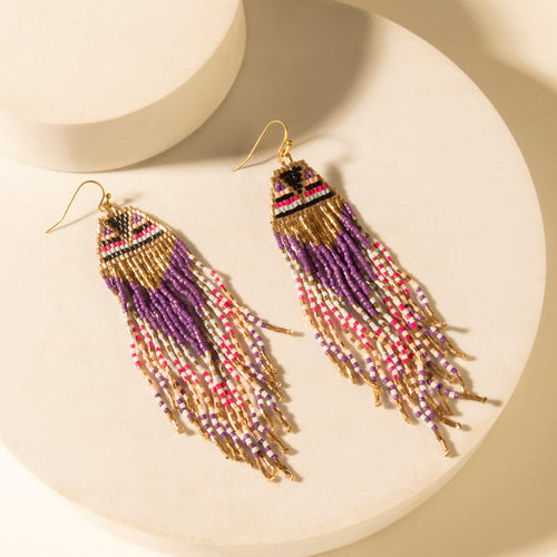 Fiesta Fringe Earrings in Violet Smoke