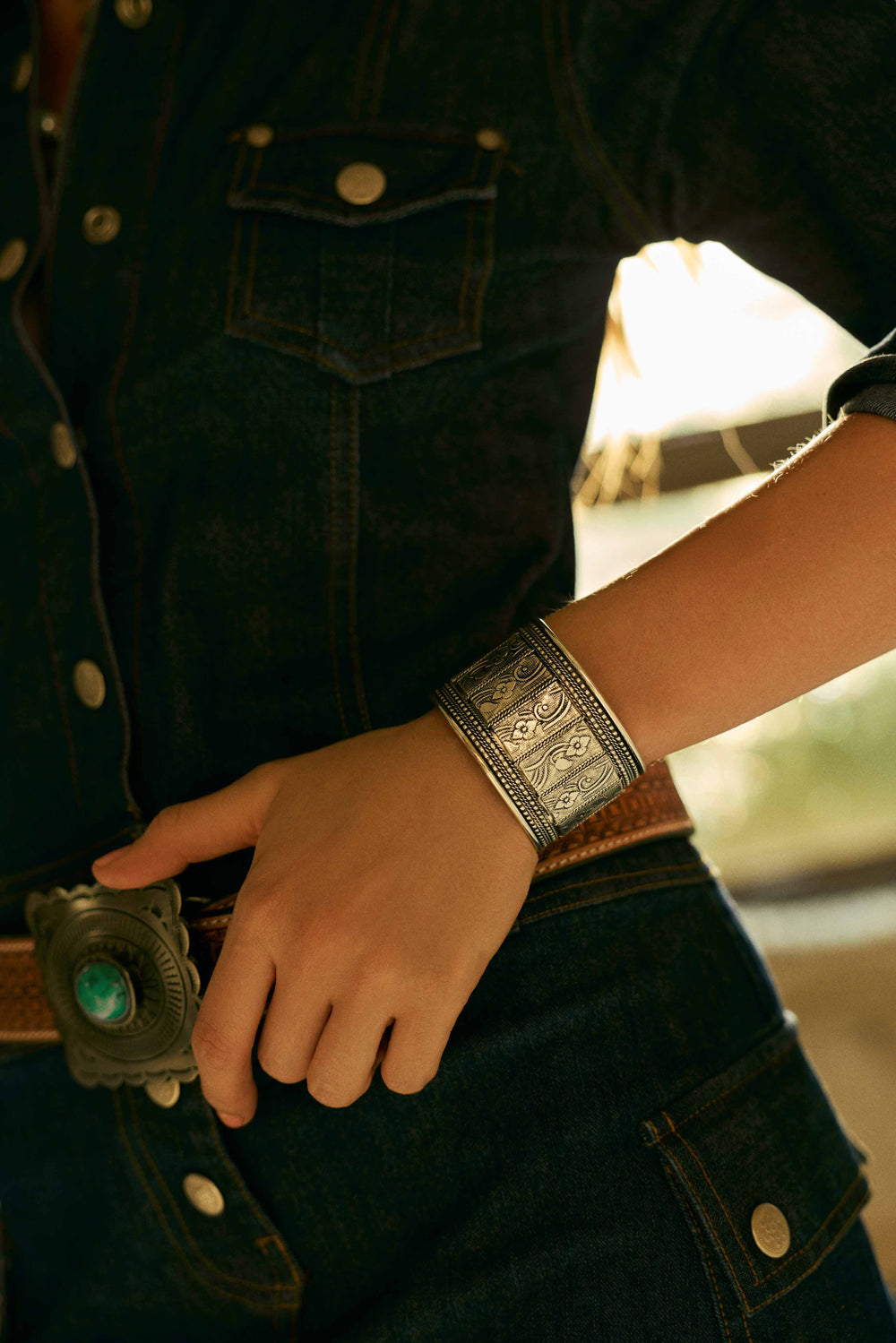 Saddlecrest Engraved Cuff in Antique Frost