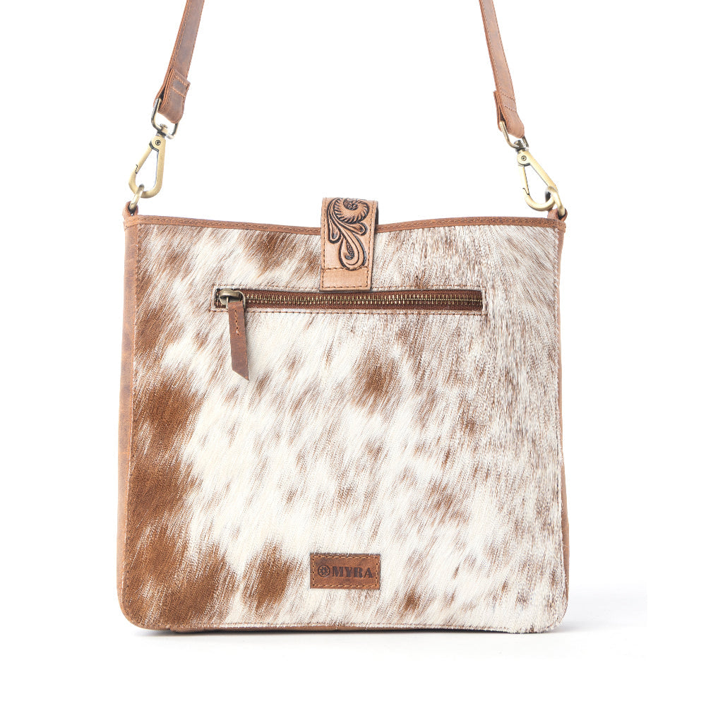 Myra Maple Creek Handtooled Bag in Sandroot Brown