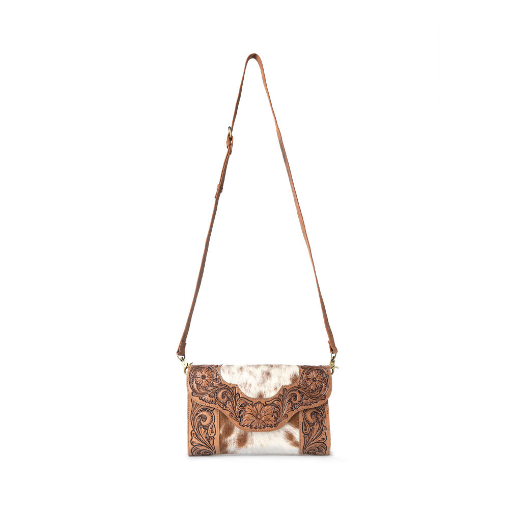 Myra Vinebloom Carve Handtooled Bag in Sienna Frost
