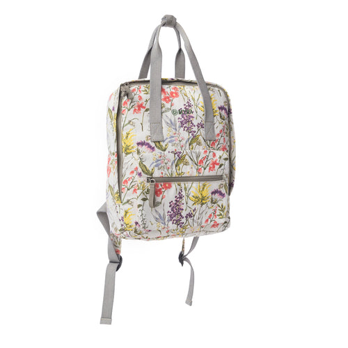 Pine Meadow Cotton & Leather Crossbody Bag in Garden White