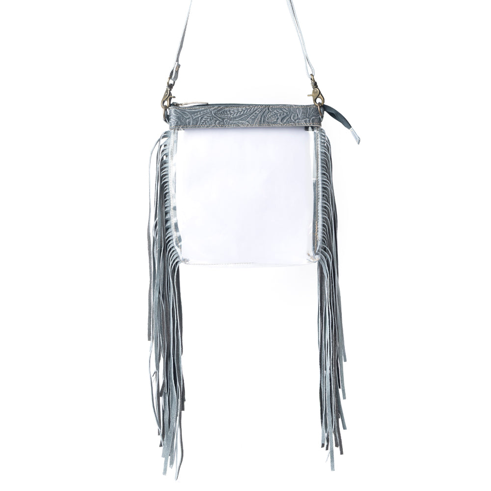 Myra Frontier Trail Clear Fringe Bag in Cactus Moss