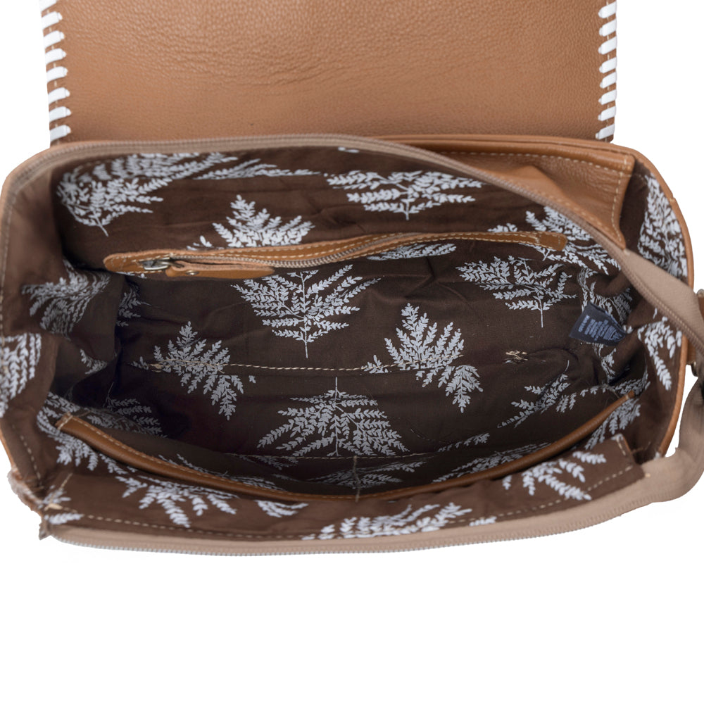 Myra Frontier Drift Hairon Leather Concealed Carry Bag in Canyon Brindle