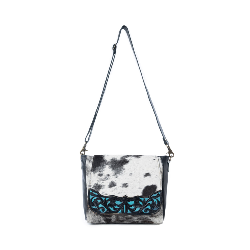 Myra Sagebrush Vale Hairon Leather Concealed Carry Bag in Onyx Frost